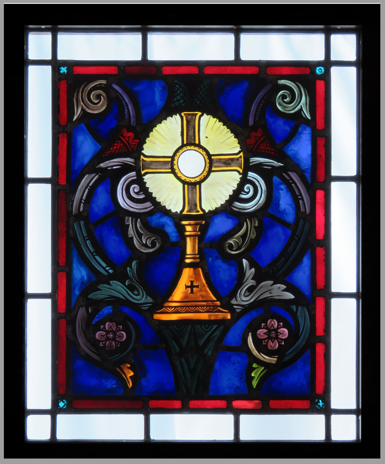 Stained Glass Window in the Adoration Chapel Door
